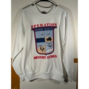 Vintage Operation Desert Shield Desert Storm Crewneck Sweater‎ Oneita Large USA